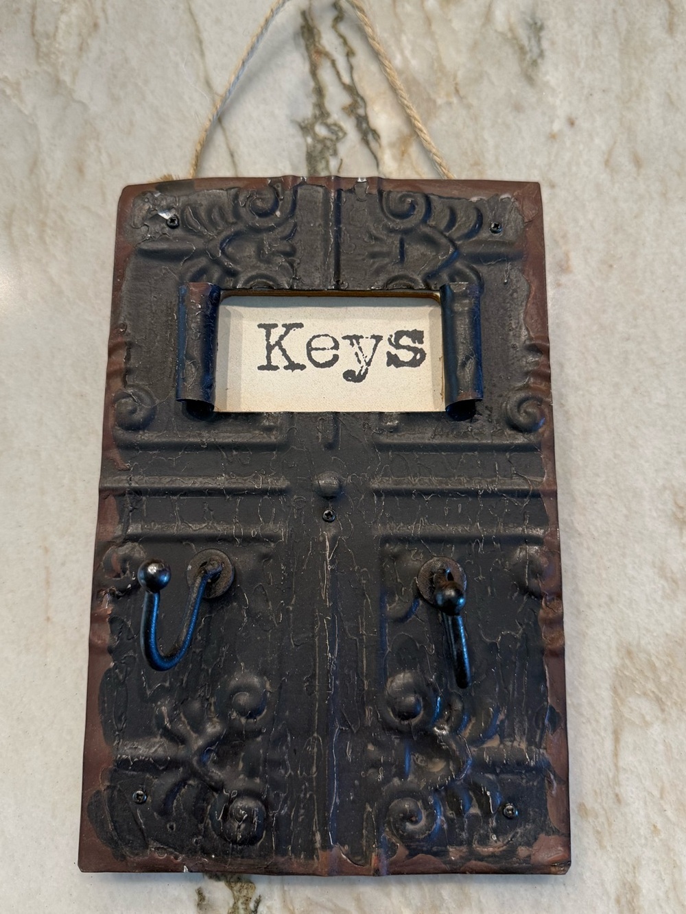Rustic Black Key Holder Wall Decor